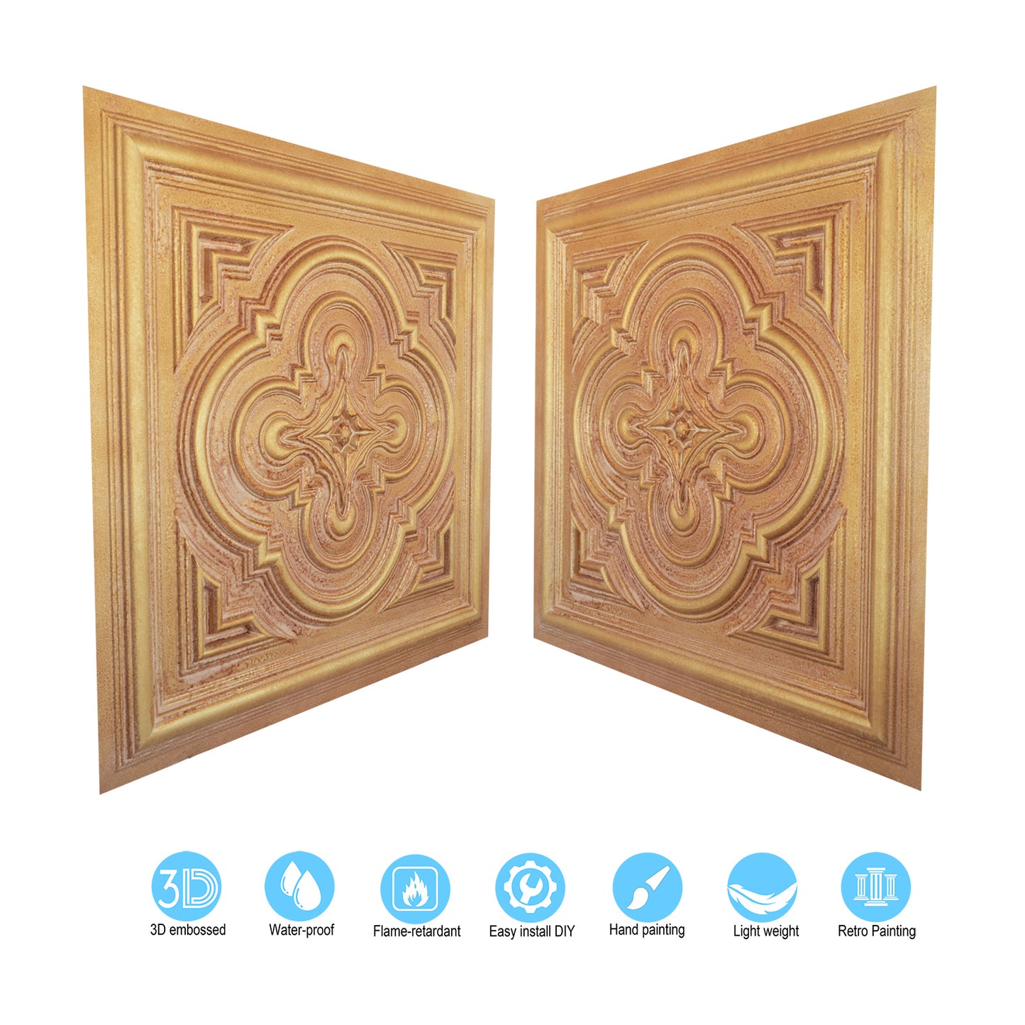 10tiles/lot Aged Decorative Ceiling Panels for Rustic Inns, Guesthouses and Boutique Hotels PL36