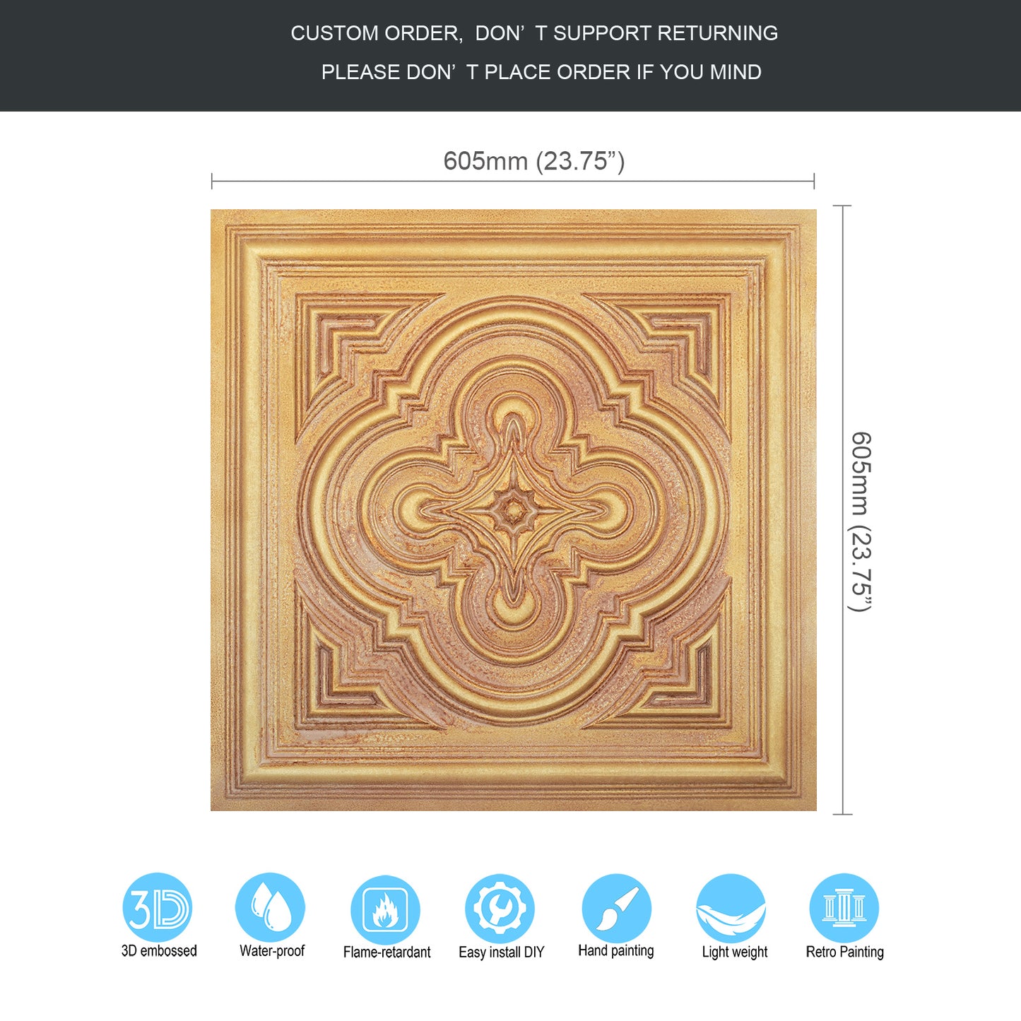 10tiles/lot Aged Decorative Ceiling Panels for Rustic Inns, Guesthouses and Boutique Hotels PL36