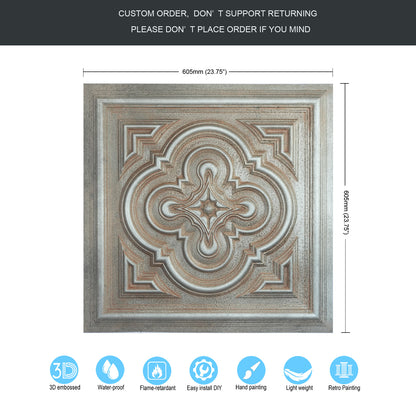 10tiles/lot Aged Decorative Ceiling Panels for Rustic Inns, Guesthouses and Boutique Hotels PL36