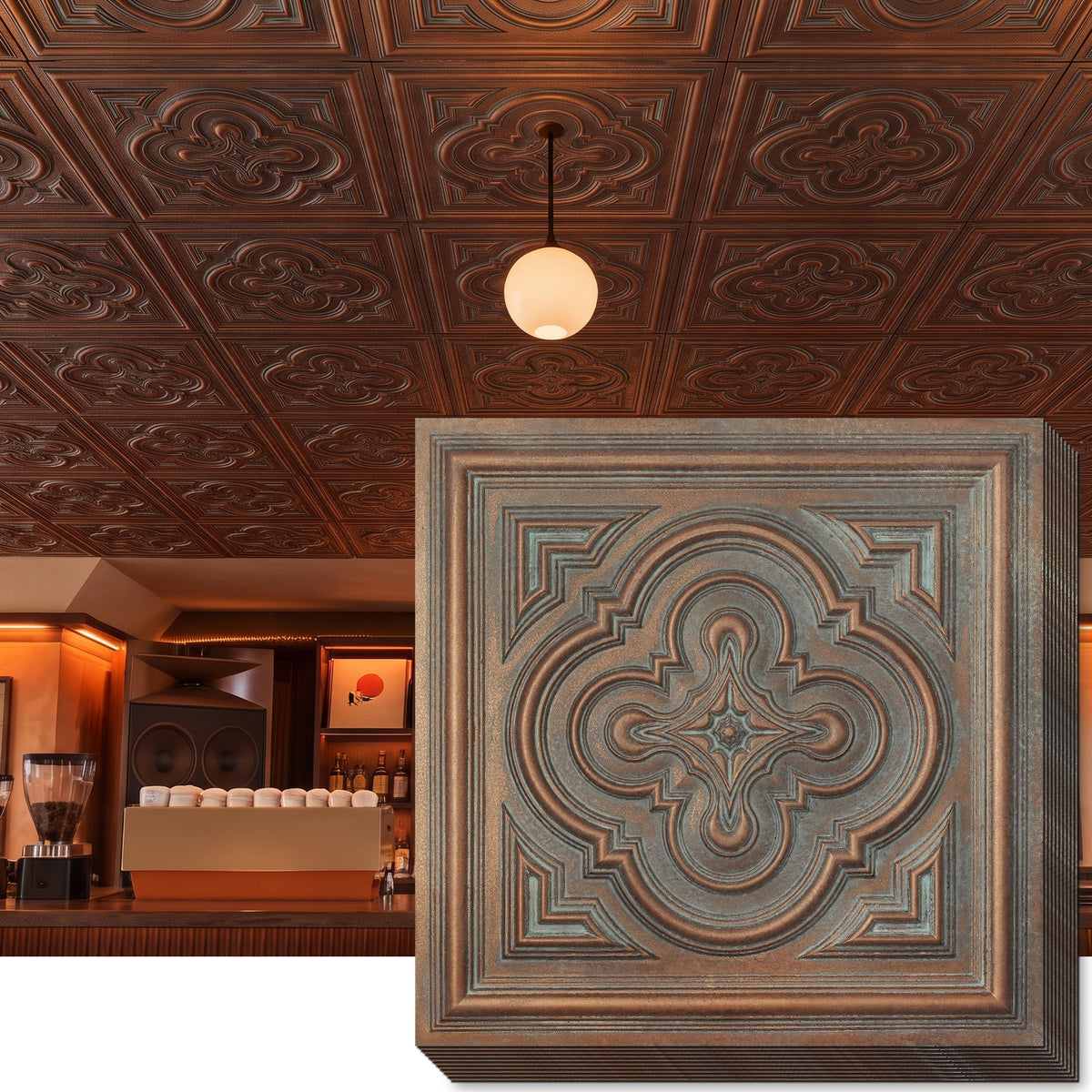 PAINTSDECOR PL36 Weathered copper ceiling tiles