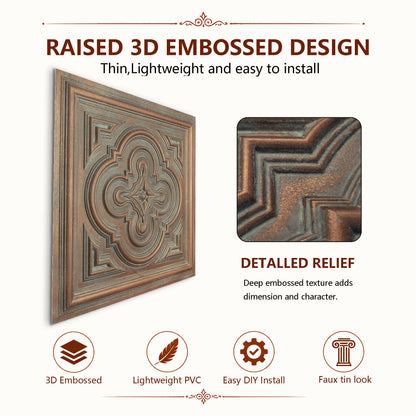 PAINTSDECOR PL36 Weathered copper ceiling tiles