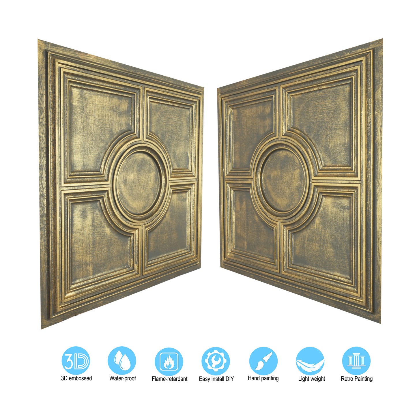 10tiles/lot 3D Embossed Ceiling Tiles for Beautiful Dining Rooms, Bars and Café Interiors PL37