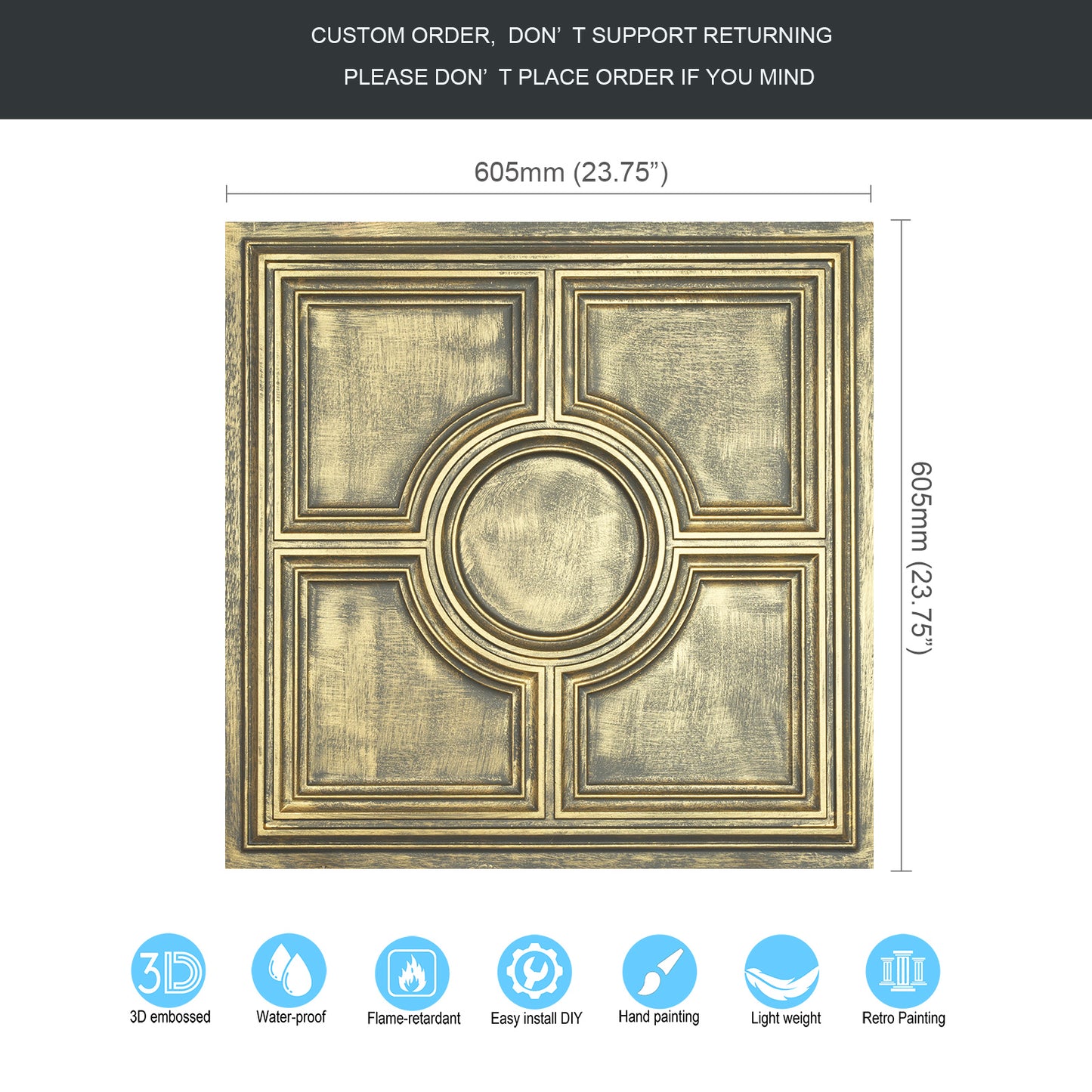 10tiles/lot 3D Embossed Ceiling Tiles for Beautiful Dining Rooms, Bars and Café Interiors PL37