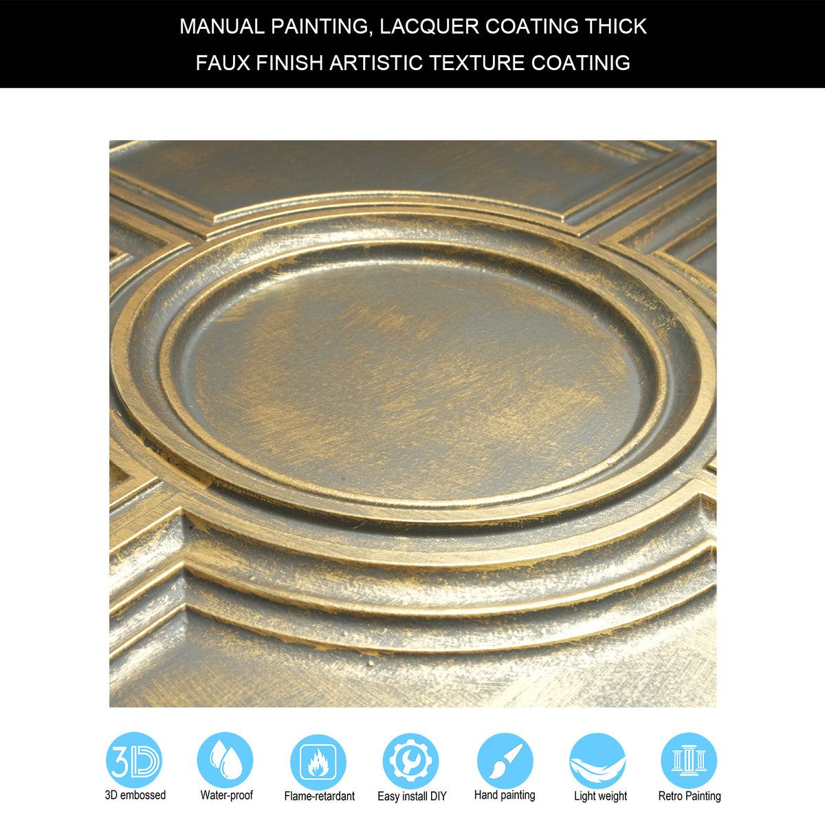 PAINTSDECOR PL37 Ancient gold ceiling tiles