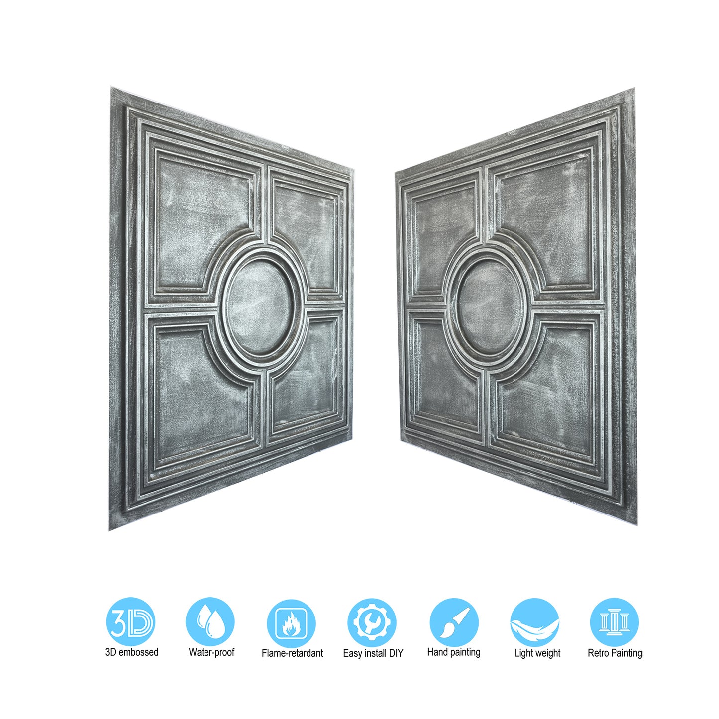 10tiles/lot Decorative Ceiling Tiles for Luxury Hotels, Villas, Salons and High-End Interiors PL37