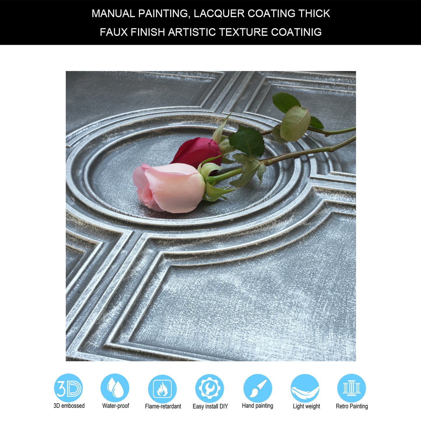 10tiles/lot Decorative Ceiling Tiles for Luxury Hotels, Villas, Salons and High-End Interiors PL37