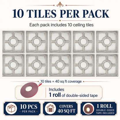 PAINTSDECOR PL37 Aged white ceiling tiles