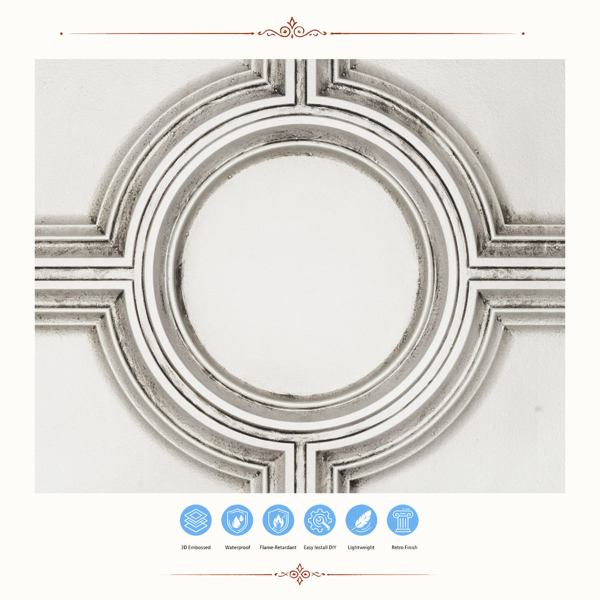 PAINTSDECOR PL37 Aged white ceiling tiles