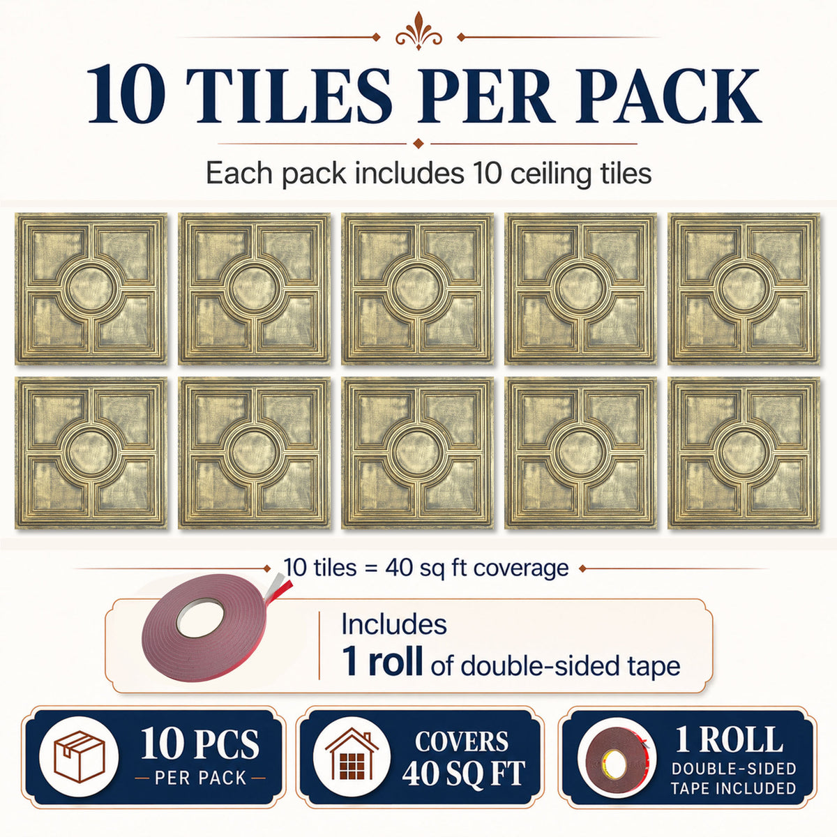 PAINTSDECOR PL37 Ancient gold ceiling tiles