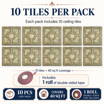 PAINTSDECOR PL37 Ancient gold ceiling tiles