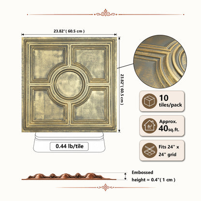 PAINTSDECOR PL37 Ancient gold ceiling tiles