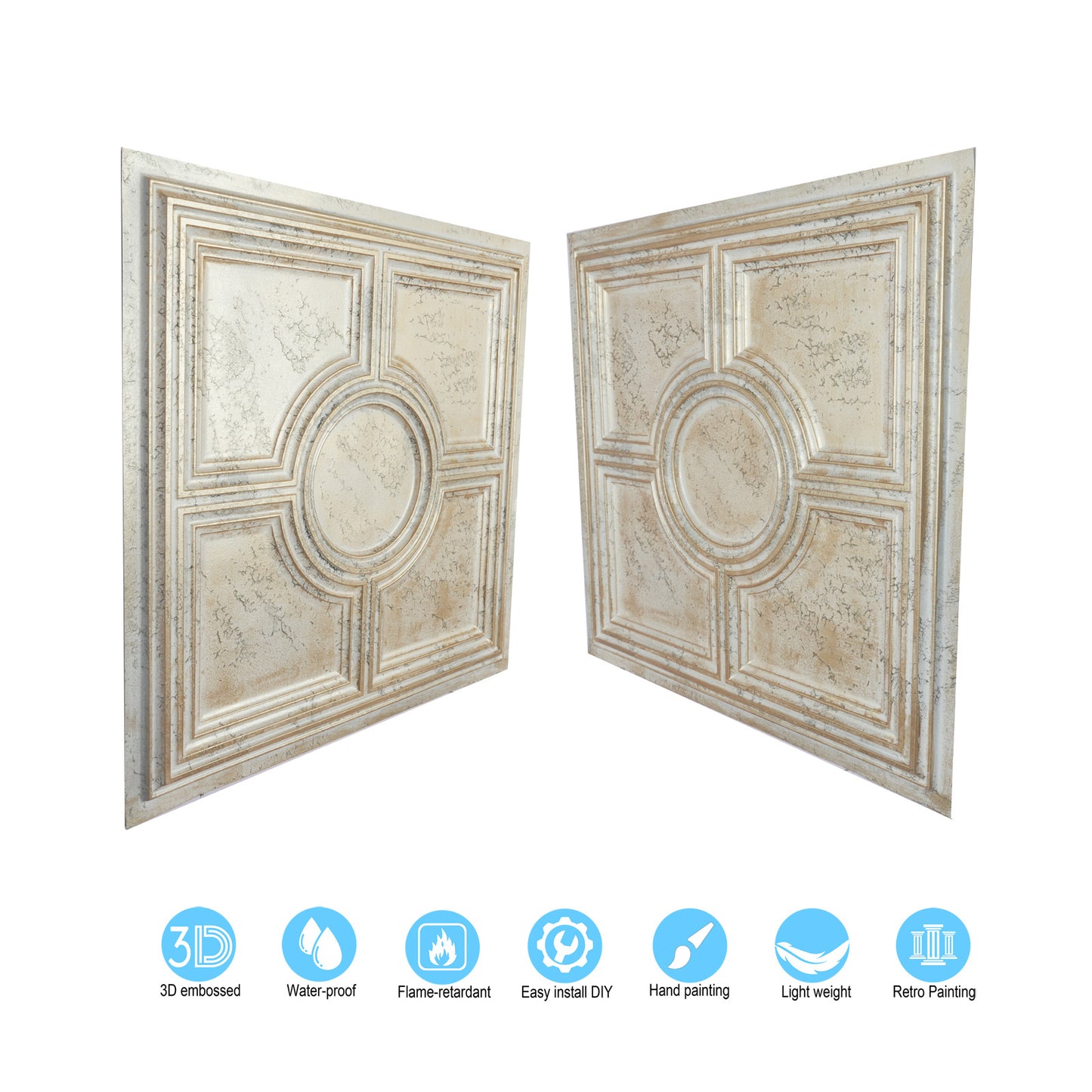 10tiles/lot Vintage Decorative Panels for Coffee Shops, Bookstores and Cozy Boutique Interiors PL37