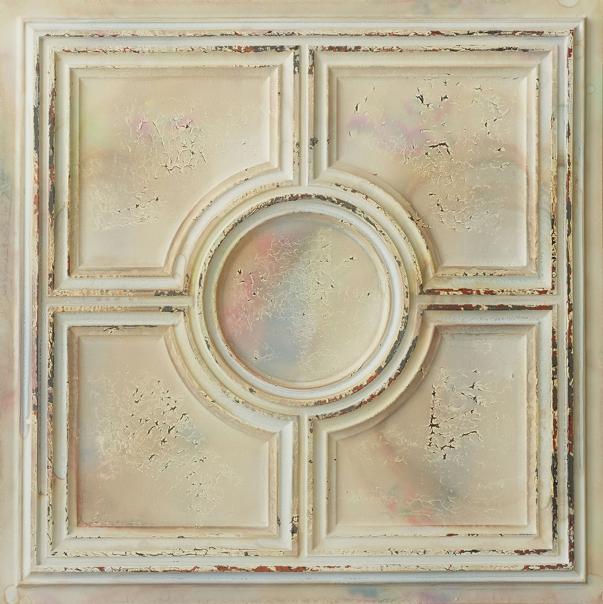 PAINTSDECOR PL37 Distress crack multicolor white ceiling tiles