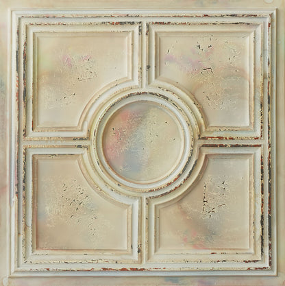 PAINTSDECOR PL37 Distress crack multicolor white ceiling tiles