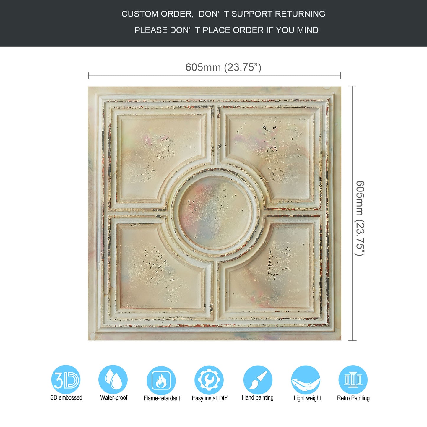 10tiles/lot Vintage Decorative Panels for Coffee Shops, Bookstores and Cozy Boutique Interiors PL37