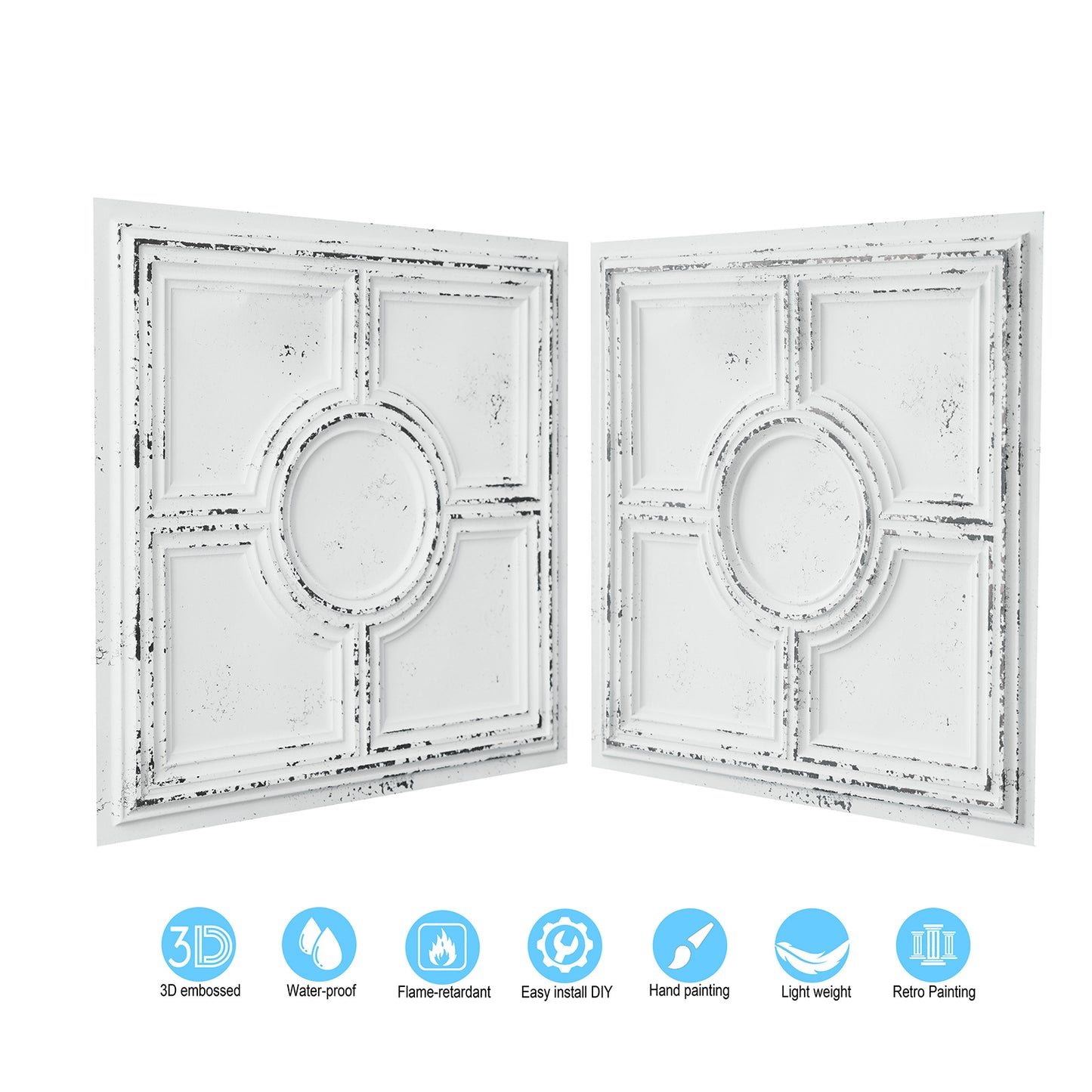 10tiles/lot Vintage Decorative Panels for Coffee Shops, Bookstores and Cozy Boutique Interiors PL37