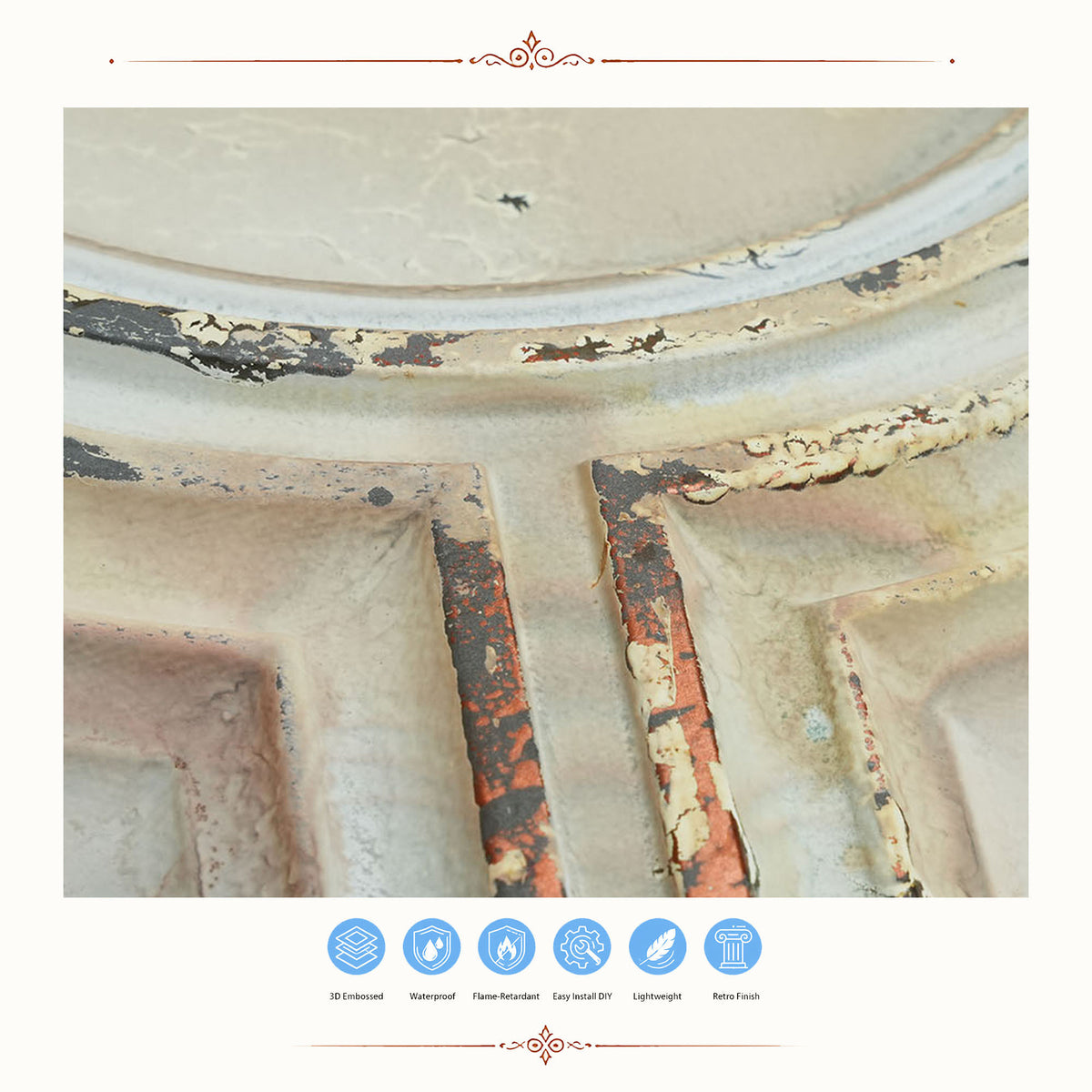 PAINTSDECOR PL37 Distress crack multicolor white ceiling tiles