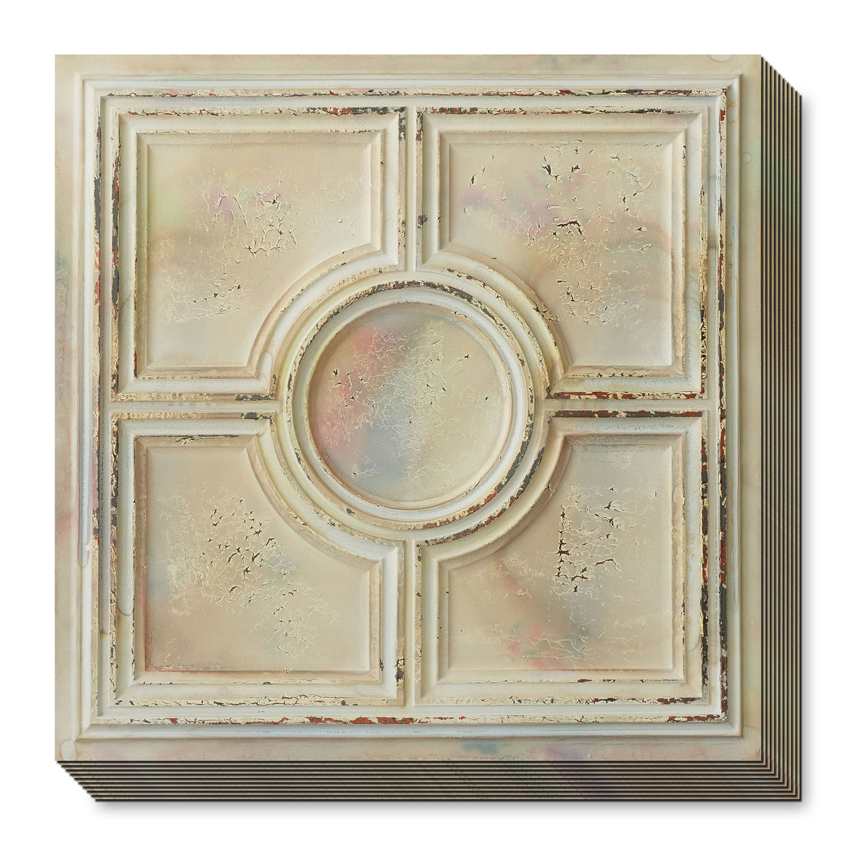 PAINTSDECOR PL37 Distress crack multicolor white ceiling tiles