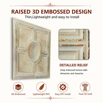 PAINTSDECOR PL37 Distress crack multicolor white ceiling tiles