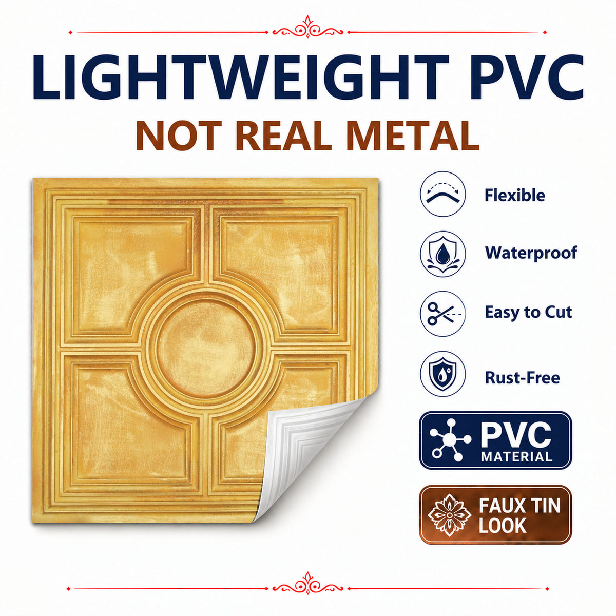 PAINTSDECOR PL37 Golden ceiling tiles