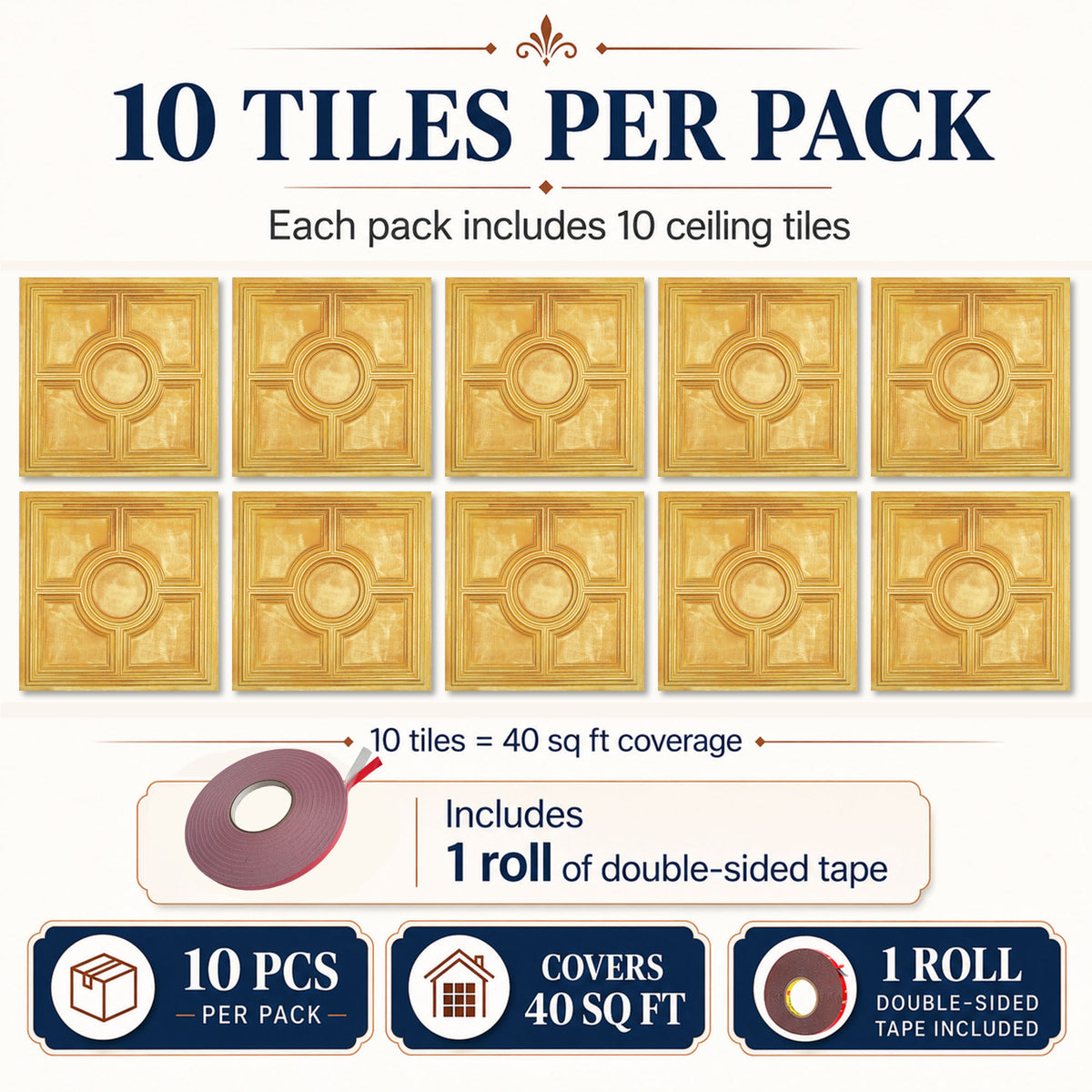 PAINTSDECOR PL37 Golden ceiling tiles