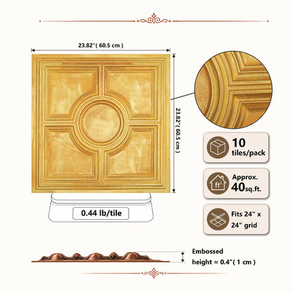 PAINTSDECOR PL37 Golden ceiling tiles