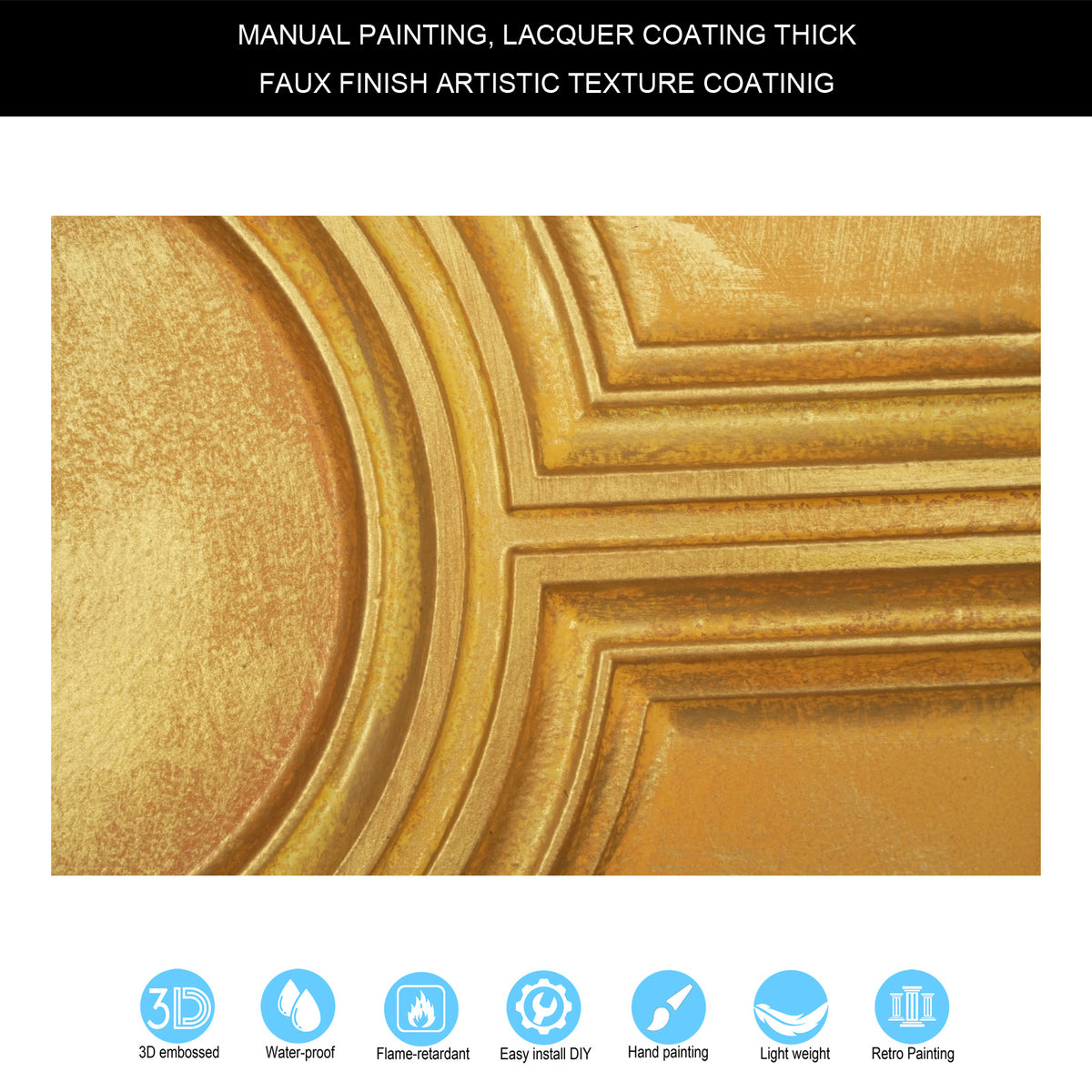 PAINTSDECOR PL37 Golden ceiling tiles