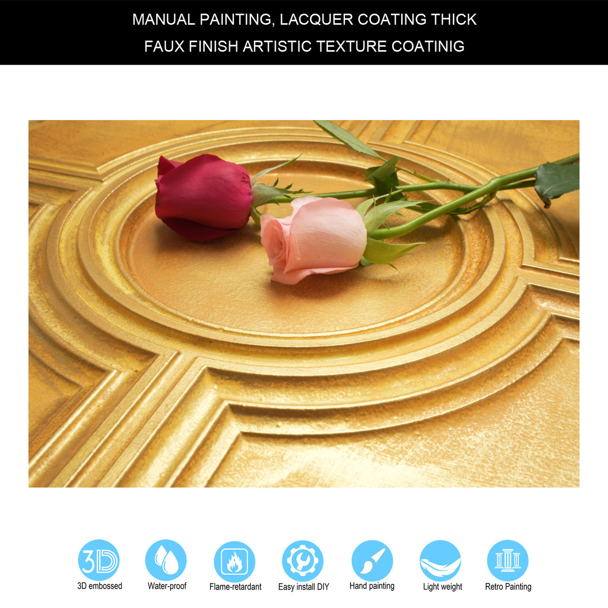 PAINTSDECOR PL37 Golden ceiling tiles