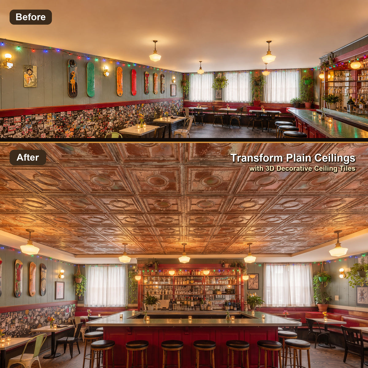 PAINTSDECOR PL37 Palazzo Clay ceiling tiles