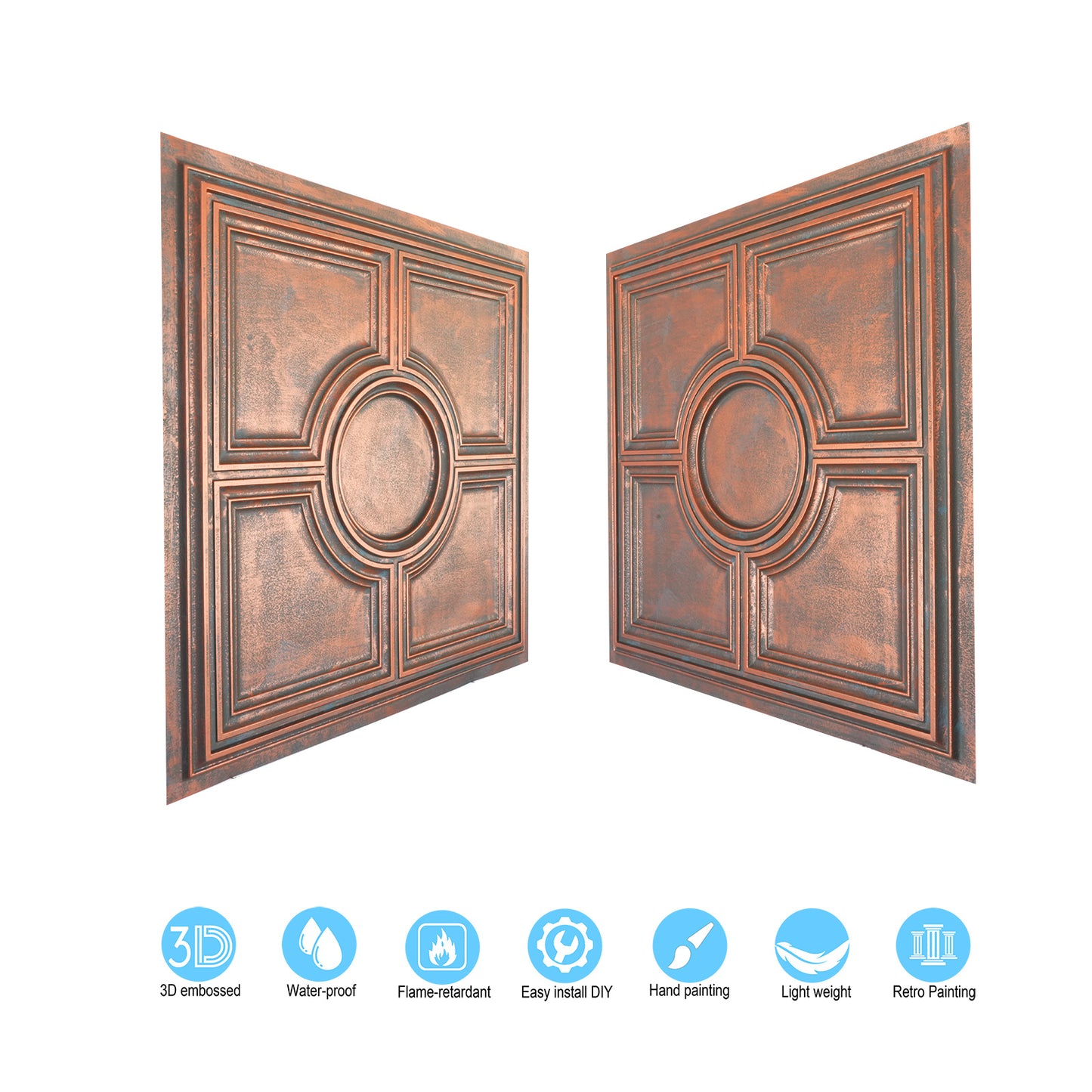 10tiles/lot Aged Decorative Ceiling Panels for Rustic Inns, Guesthouses and Boutique Hotels PL37