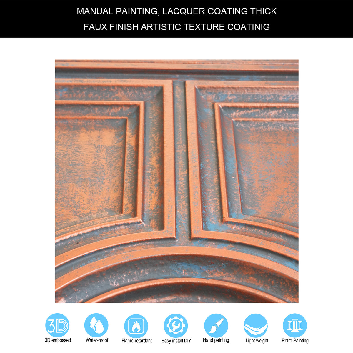 PAINTSDECOR PL37 Rustic copper ceiling tiles