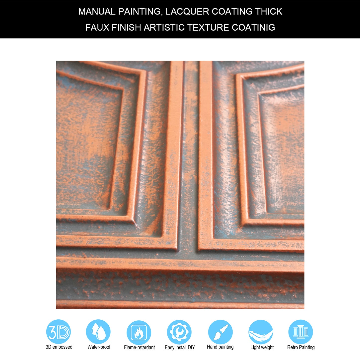 10tiles/lot Aged Decorative Ceiling Panels for Rustic Inns, Guesthouses and Boutique Hotels PL37