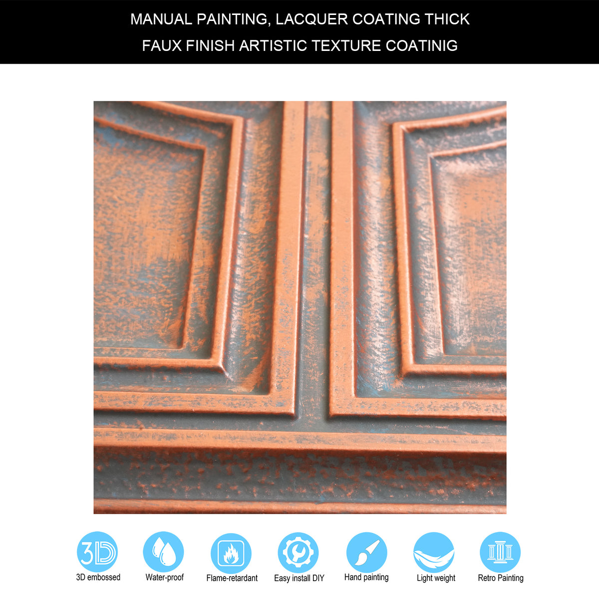 PAINTSDECOR PL37 Rustic copper ceiling tiles