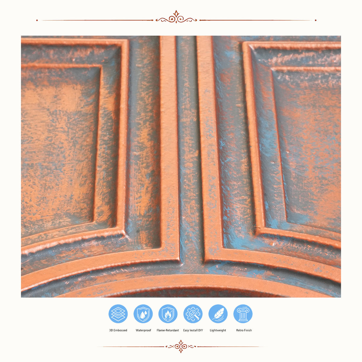 PAINTSDECOR PL37 Rustic copper ceiling tiles