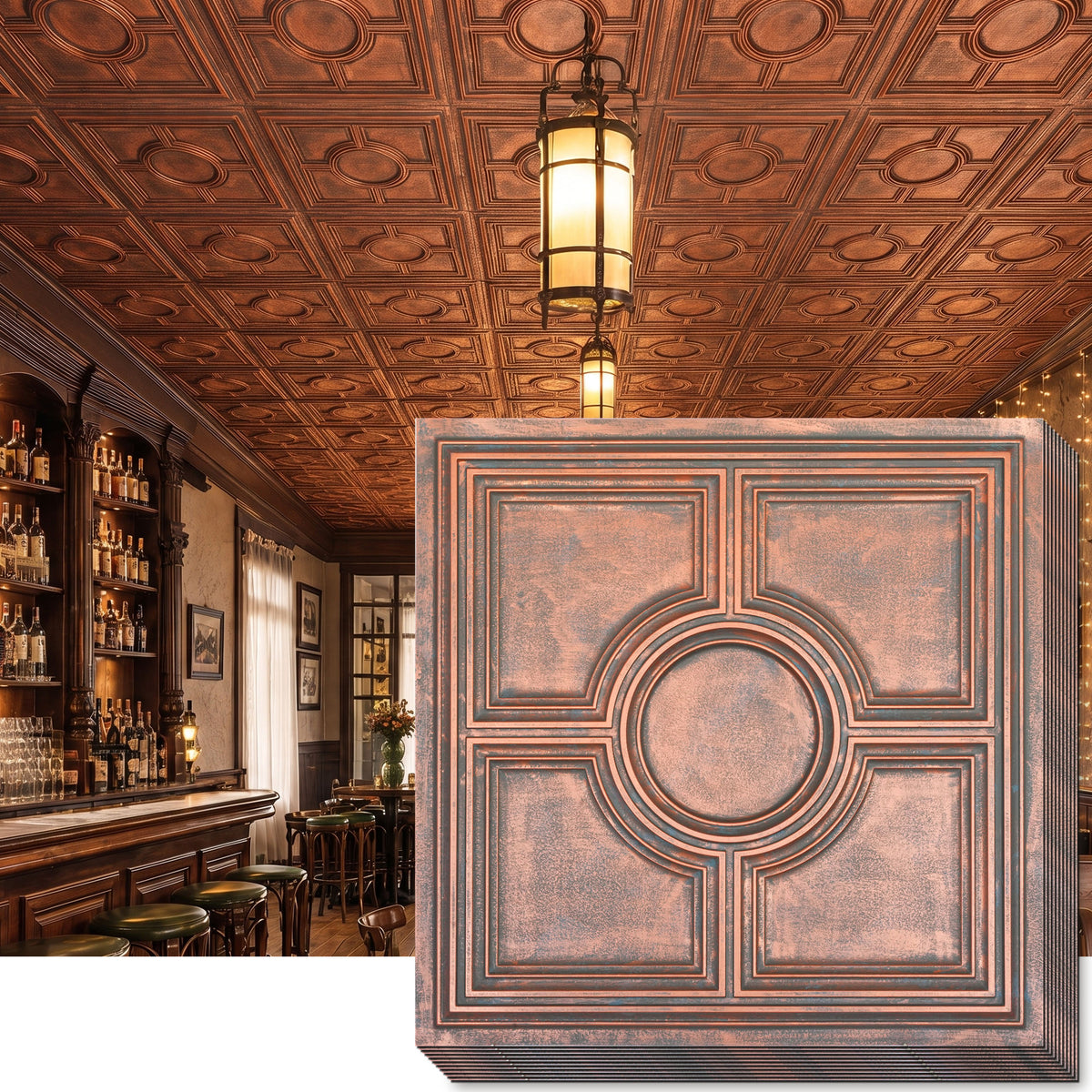 PAINTSDECOR PL37 Rustic copper ceiling tiles
