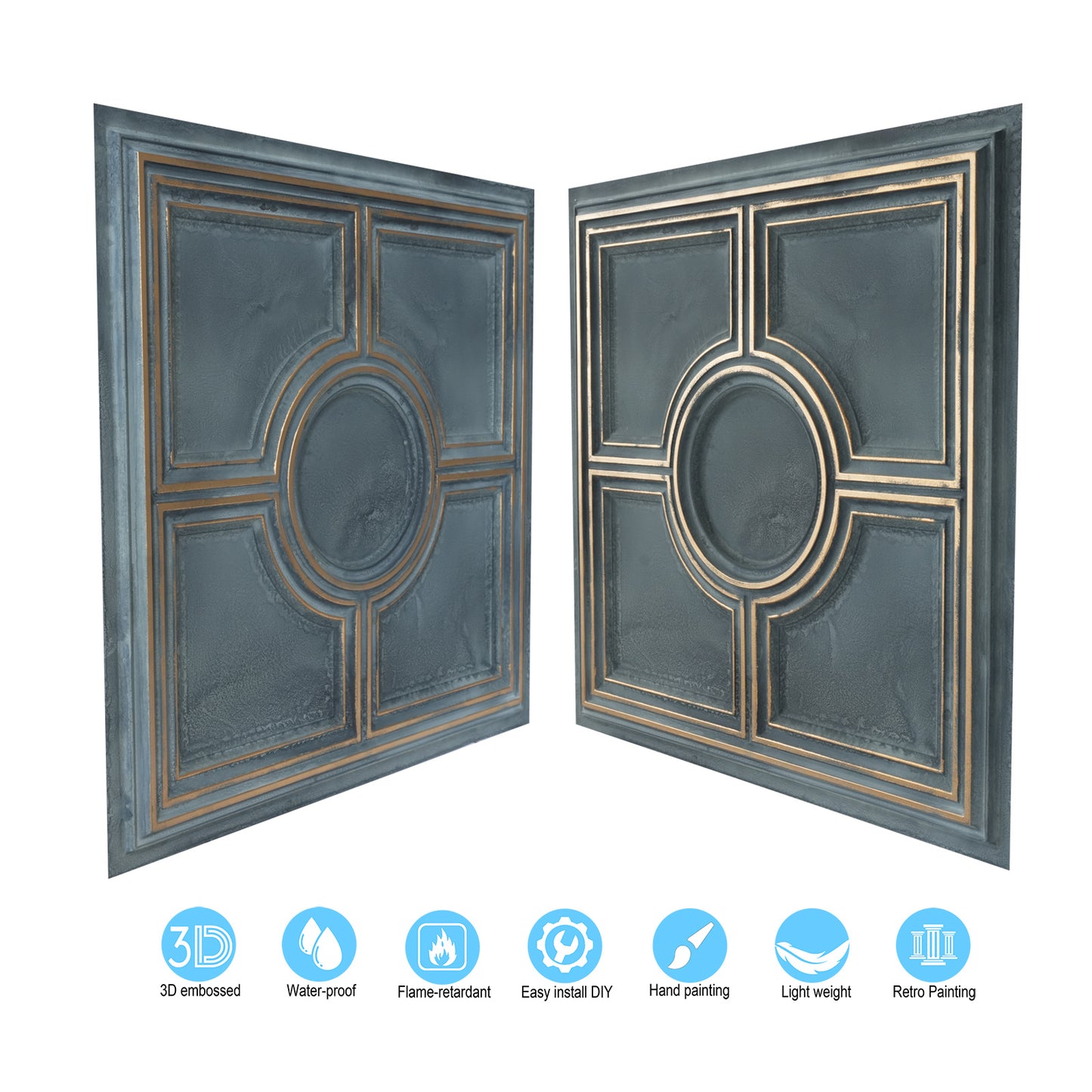 10tiles/lot 3D Embossed Ceiling Tiles for Beautiful Dining Rooms, Bars and Café Interiors PL37