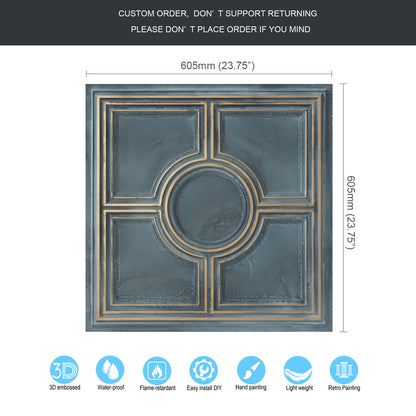10tiles/lot 3D Embossed Ceiling Tiles for Beautiful Dining Rooms, Bars and Café Interiors PL37