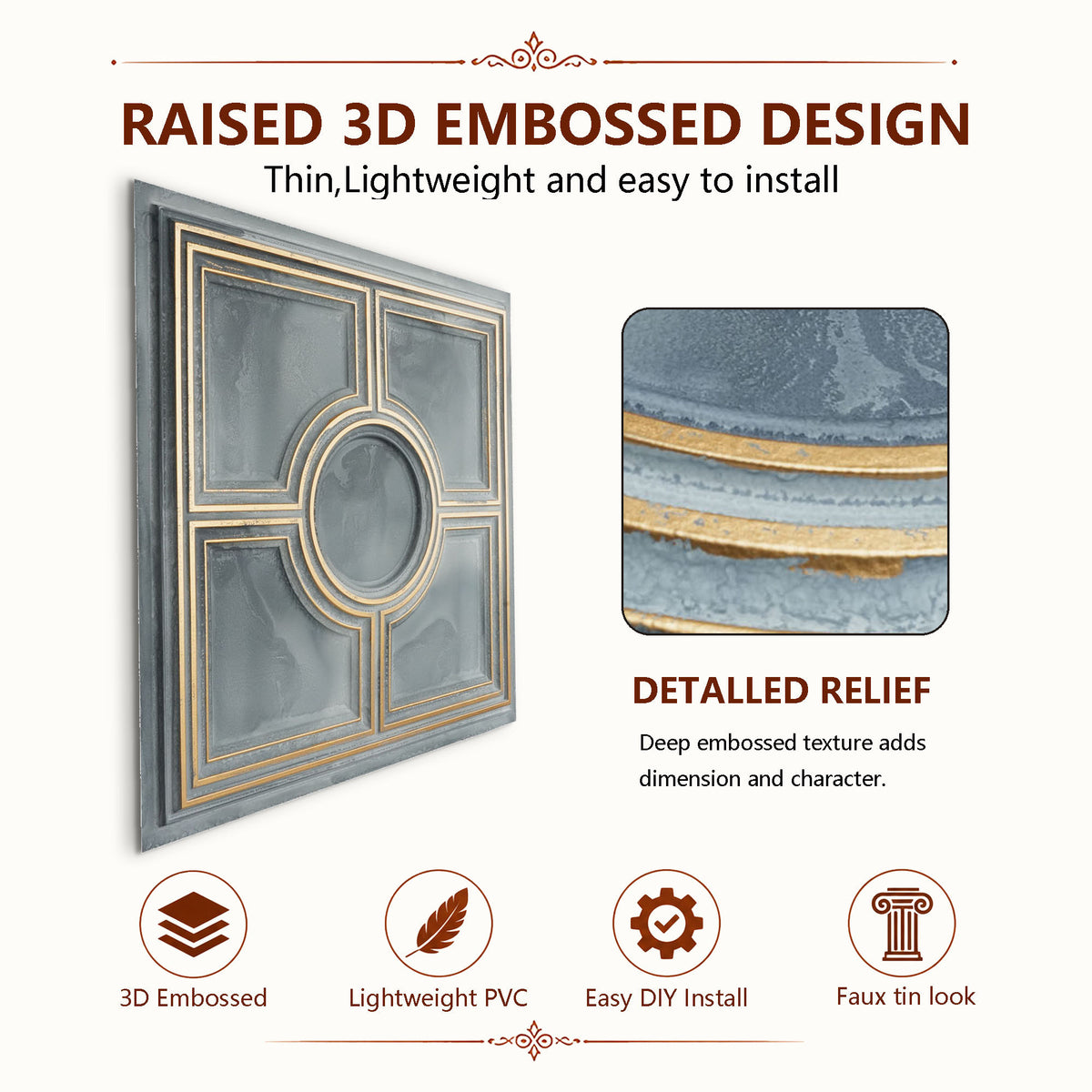 PAINTSDECOR PL37 Smoked gold ceiling tiles