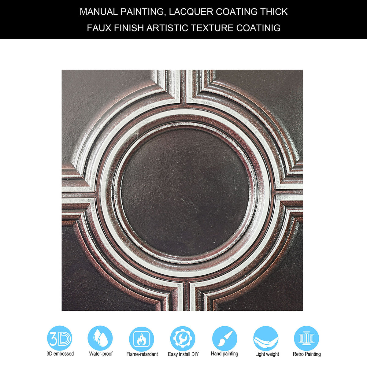 PAINTSDECOR PL37 Traditional silver ceiling tiles