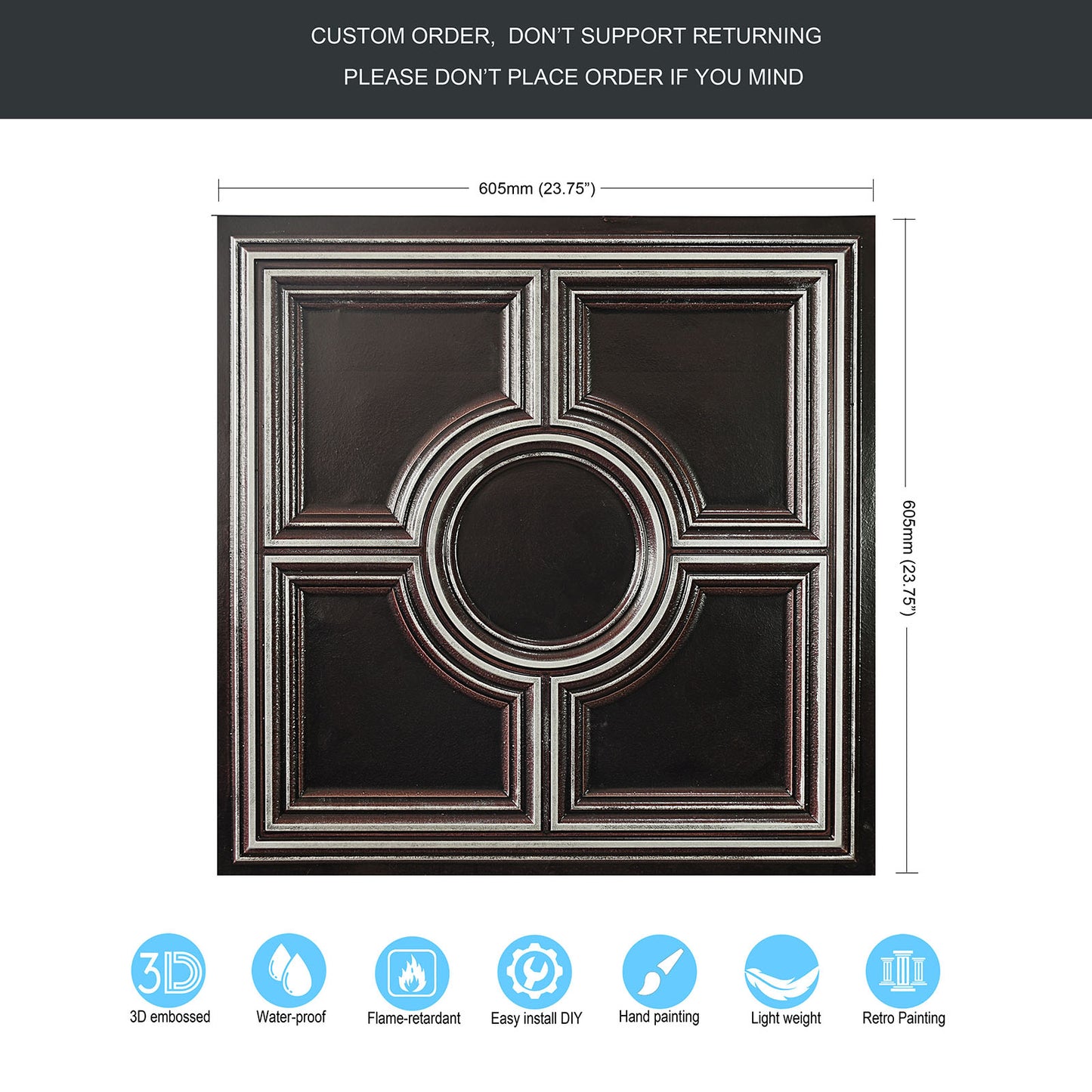 10tiles/lot Metallic Ceiling Tiles for Stylish Bars, Clubs, Restaurants and Social Spaces PL37