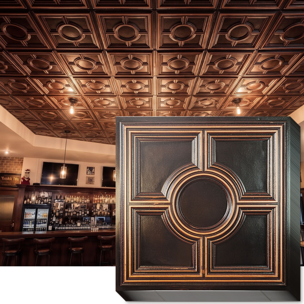 PAINTSDECOR PL37 Traditional copper ceiling tiles