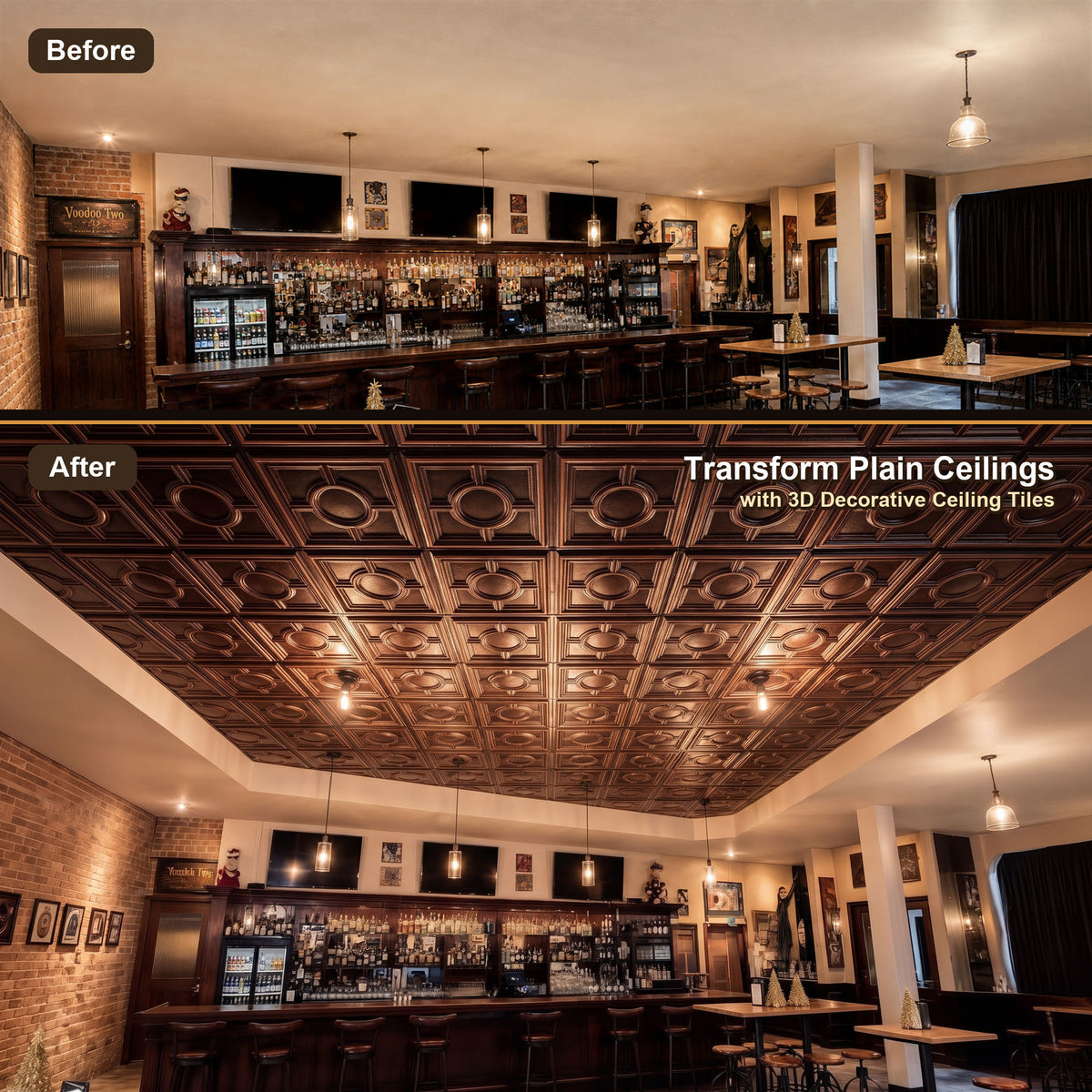 PAINTSDECOR PL37 Traditional copper ceiling tiles