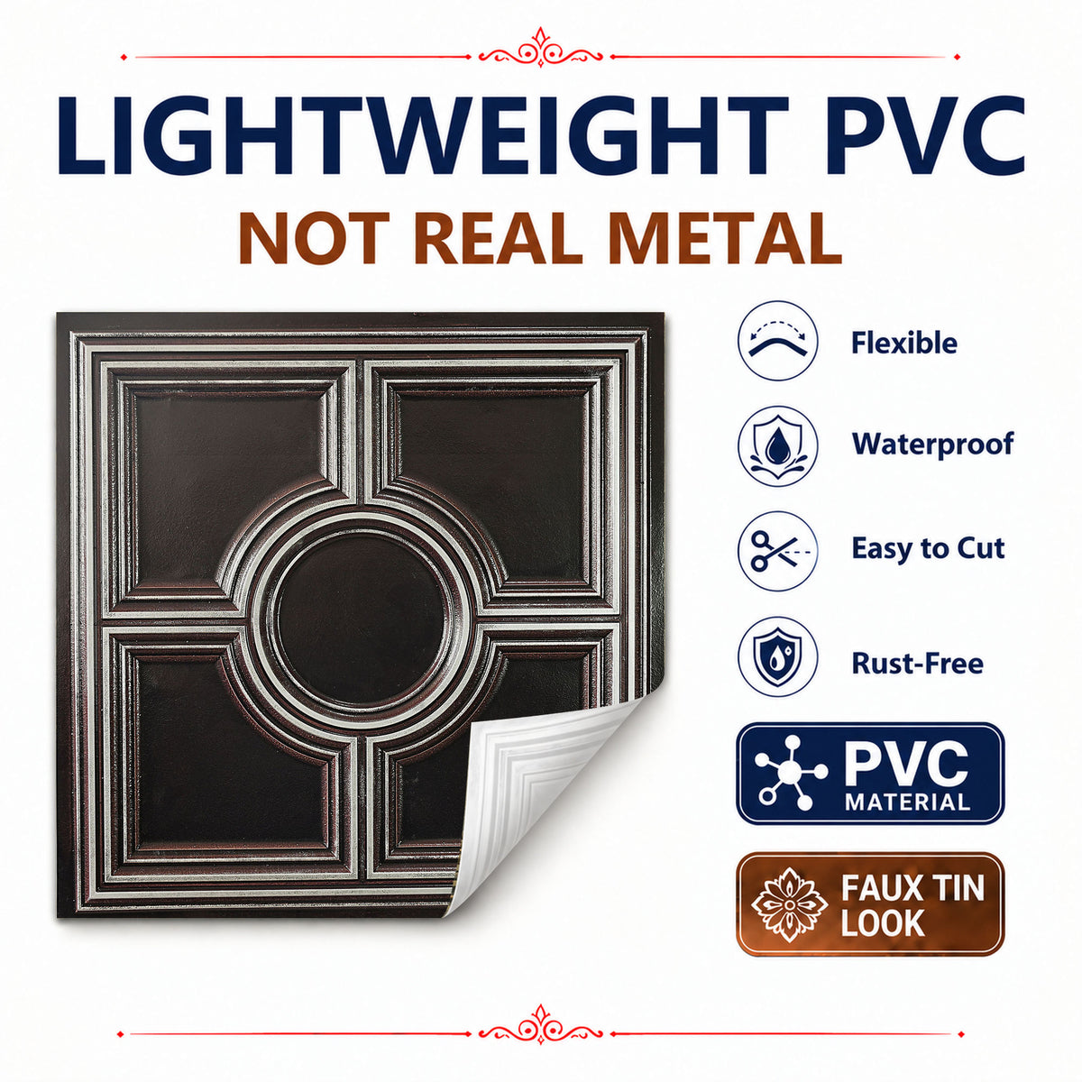 PAINTSDECOR PL37 Traditional silver ceiling tiles