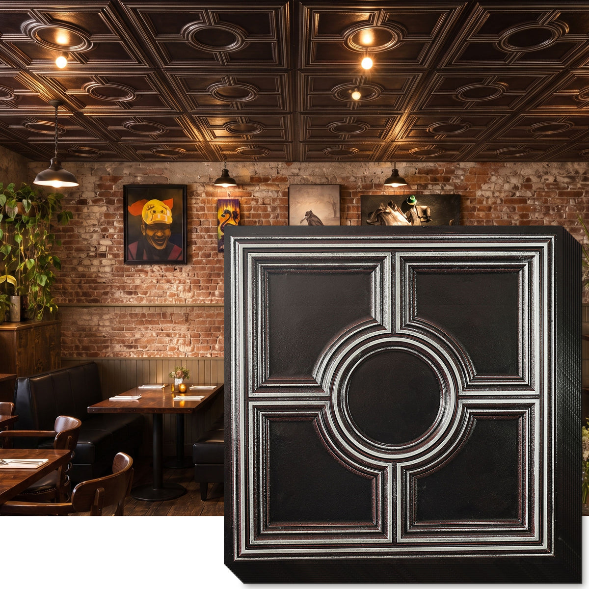 PAINTSDECOR PL37 Traditional silver ceiling tiles