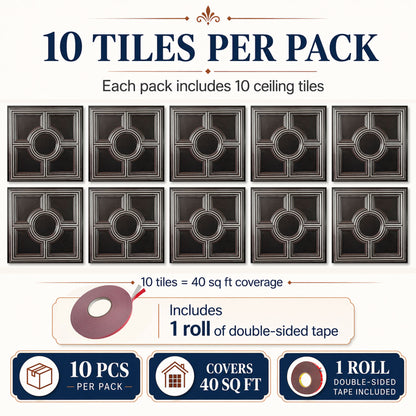 PAINTSDECOR PL37 Traditional silver ceiling tiles
