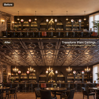 PAINTSDECOR PL37 Traditional silver ceiling tiles