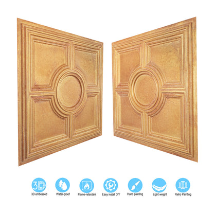 10tiles/lot Aged Decorative Ceiling Panels for Rustic Inns, Guesthouses and Boutique Hotels PL37