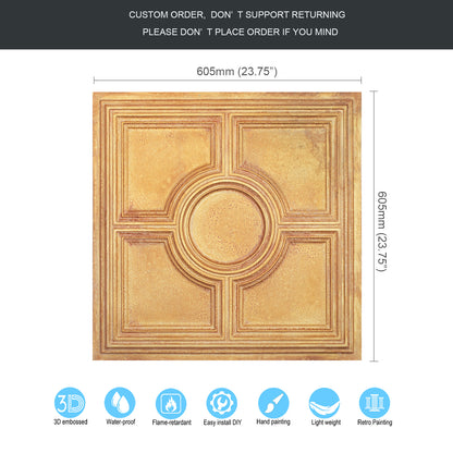 10tiles/lot Aged Decorative Ceiling Panels for Rustic Inns, Guesthouses and Boutique Hotels PL37