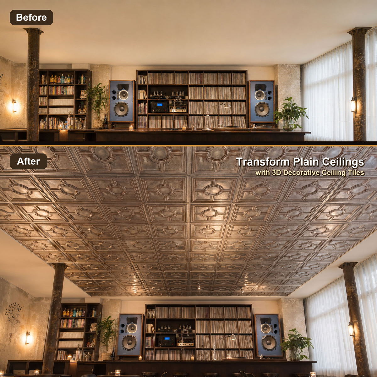 PAINTSDECOR PL37 Weathered Iron ceiling tiles