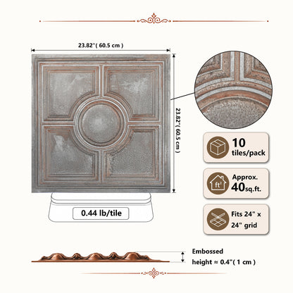 PAINTSDECOR PL37 Weathered Iron ceiling tiles